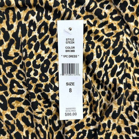 NWT Glamour Printed Cheetah Ring Wrap Dress - Picture 7 of 7